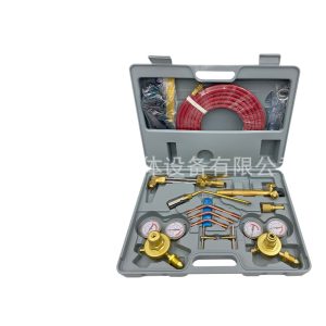 Portable American Style Oxygen Acetylene Gas Cutting & Welding Torch Kit for North America, Grey/Green Case