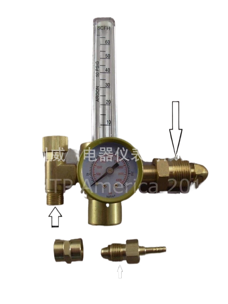 Argon CO2 Pressure Reducer Regulator Gauge WX-191-03-CGA580 for Welding and HVAC Systems - Image 2