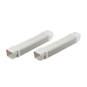 Expandable Corrugated Duct Connector (White) for Air Conditioning Ducting Systems