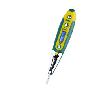 Digital Voltage Tester Pen (12-220V AC/DC) with Chromium Vanadium Steel Tip and Backlight LCD for Live Wire and Breakpoint Detection