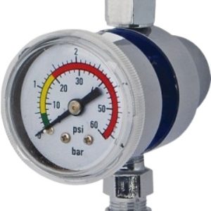 Gas Pressure Regulator with Pressure Gauge (0-60 psi / 0-4 bar) for Argon CO2 Nitrogen