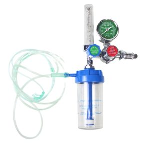 Medical Oxygen Regulator with Flow Meter and Humidifier Bottle, 0-25 MPa, 1-10 L/min, for Oxygen Cylinder