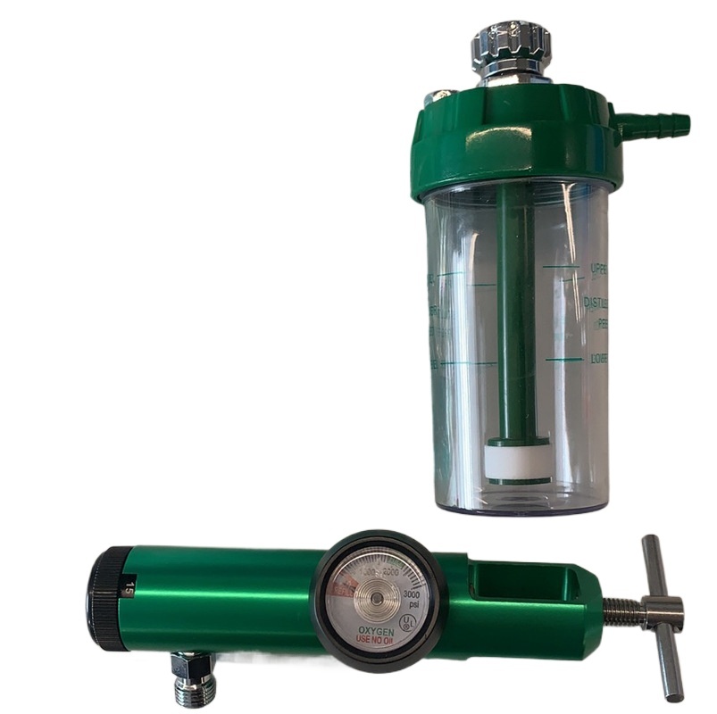 Medical Oxygen Regulator CGA870 Pin Index Oxygen Pressure Reducer with Humidifier Bottle and Nasal Cannula Hose for Oxygen Therapy Replaces WQ-001 - Image 3