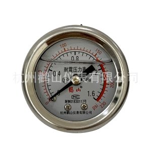 Durable YN40 Oil-Filled Pressure Gauge 40mm Vibration-Resistant Pressure Meter 0-1.6MPa for HVAC Systems