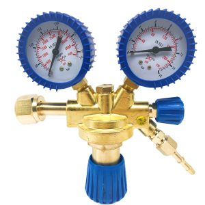 Full Brass Europe Style Oxygen Nitrogen Argon CO2 Pressure Regulator CGA540 with Dual Gauges for Welding