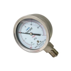 EWON Stainless Steel Pressure Gauge YE-100H/YE-100BF (-20-40KPa, 100mm, Class 2.5) for HVAC Systems