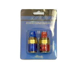 Automotive AC R134a Quick Coupler Connectors (Blue Low Pressure & Red High Pressure) for Car Air Conditioning Systems