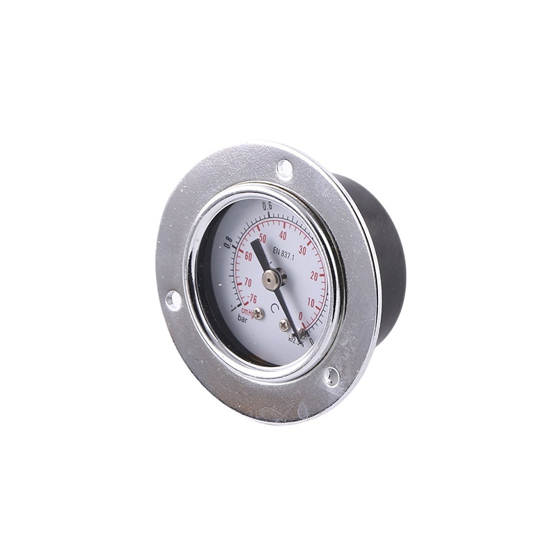 Silver Iron Case Copper Joint Pressure Gauge 40mm Ordinary Vacuum Pressure Gauge with Plated Front Flange Axial Pressure Gauge - Image 3