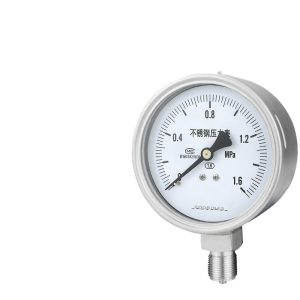 Durable Stainless Steel Pressure Gauge Y100BF (0-1.6 MPa, 1.6 Accuracy, 100mm Dial) for Oil Water Air Hydraulic Systems, Customizable Thread Connection