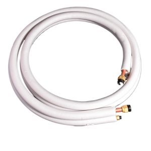 Vehicle Mount Copper AC Extension Pipe (6.35mm OD + 15.88mm OD) for Haier Air Conditioners, 3HP, White