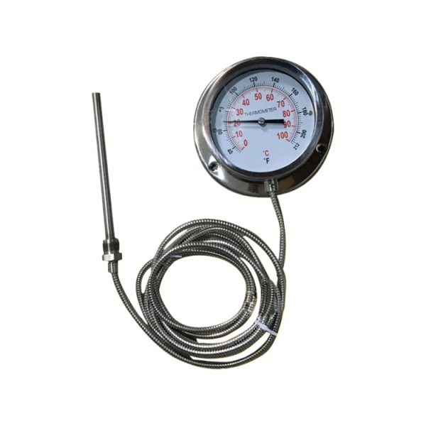 精艺仪表 ZYLB Capillary Thermometer WTZ-280 100BF (0-100°C) with Stainless Steel Probe and Radial Connection