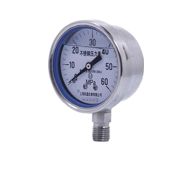 Lianglei Stainless Steel Pressure Gauge Y60-B-F-Z (0-1.6 MPa, 60mm Diameter, Upper Mounted, Stainless Steel Casing, G1/4 Connection, Excellent Stability) for General Industrial Applications - Image 2
