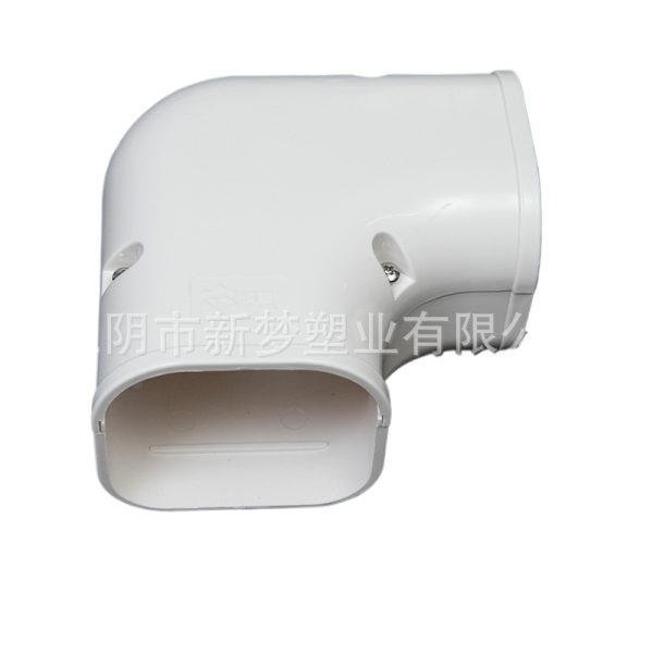 Horizontal Bend PVC Air Conditioner Duct Cover HL75-3 75x65mm for HVAC Line Set Installation for He Ling Systems - Imej 4