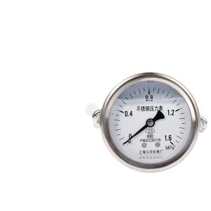 Axial Stainless Steel Pressure Gauge YN60BF/Z with 0-2.5 MPa Range, Bayonet Connection, Anti-vibration for Industrial HVAC Systems