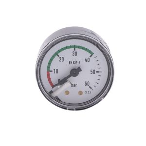Y50 Axial Pressure Gauge with Plastic Case & Copper Connector (0-60 Bar, EN 837-1, CL. 2.5) for HVAC Systems