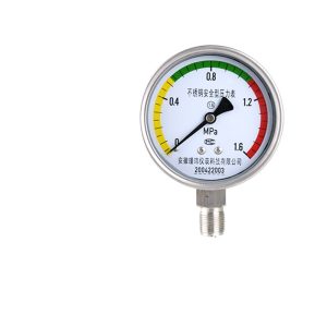 Stainless Steel Safety Pressure Gauge (0-1.6MPa, 1.6 Accuracy, M20*1.5 Thread) for Water/Oil/Gas Systems, Replaces Jinwei Instrument Pressure Gauges