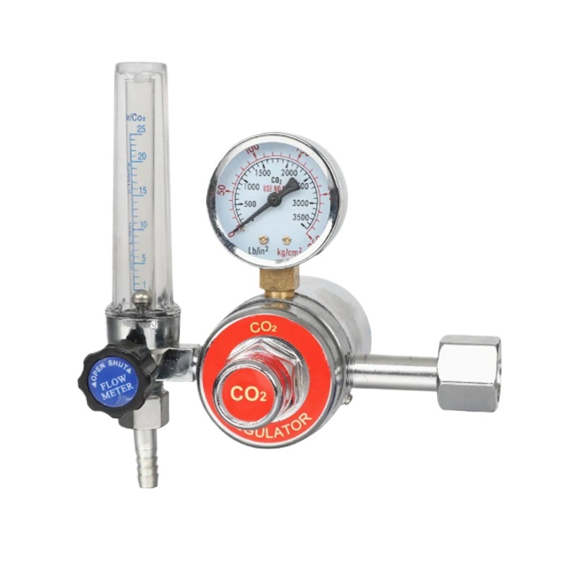 Heated CO2/Argon Regulator Pressure Reducer with Flowmeter (36V 110V 220V) for MIG/TIG Welding, W21.8-14 Inlet - Image 3