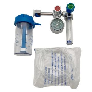 Oxygen Inhaler Pressure Reducer Regulator Gauge Flow Meter for Portable Oxygen Equipment (0-25 MPa, 1-15L/min)