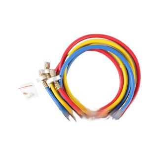 High Pressure Explosion Proof Refrigerant Charging Hose (Rated 70kgf, with Hex Wrench) for R22 R410a R134 R404a, Universal Copper Fittings, Length 0.9m-3m