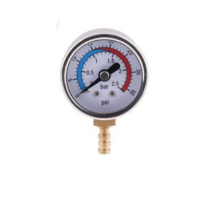 Radial Pressure Gauge Y40K (0-2.5 bar/psi, 40mm) with Copper Connection for HVAC Systems
