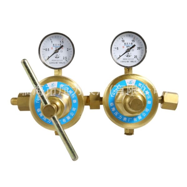 YQY-11 Oxygen/Nitrogen Pressure Reducer Regulator Gauge for Gas Cylinders & Pipelines, Bronze Construction