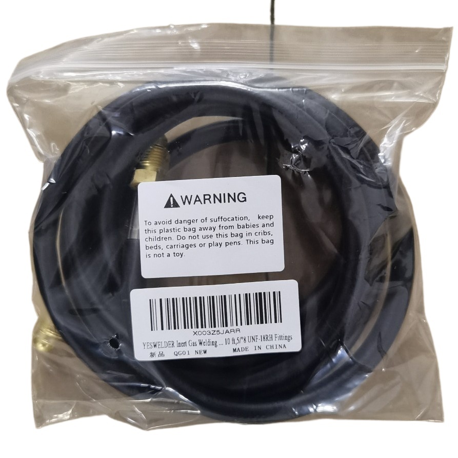 Premium Rubber Gas Hose (5/8-18UNF) for Argon Gas, 2M/2.5M/9.1M Lengths - Image 3