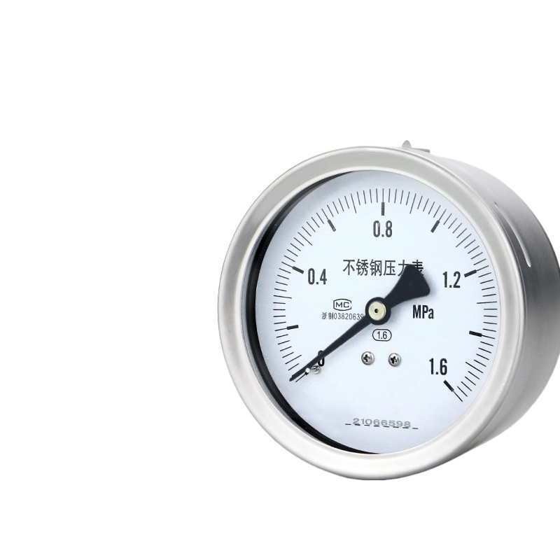Full Stainless Steel Pressure Gauge Y100ZBF (0-1.6MPa, 1.6 Accuracy) for Water Oil Gas Hydraulic Pressure, Vacuum - Image 2