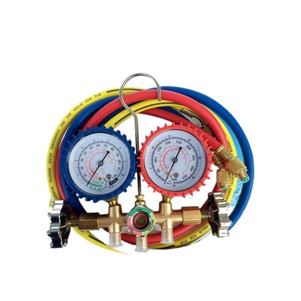 SONGLIN R22 HVAC Refrigerant Manifold Gauge Set with Hoses for AC System Repair and Charging - Image 2