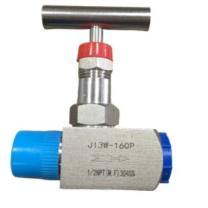 HVAC J13W-160P Needle Valve 1/2 NPT (M,F) 304SS Straight Stop Cock for Steam Water Corrosive Fluids