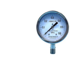 304 Stainless Steel Pressure Gauge Y60BF (0-0.6MPa, -0.1-0MPa) for Vacuum Negative Pressure Explosive Applications