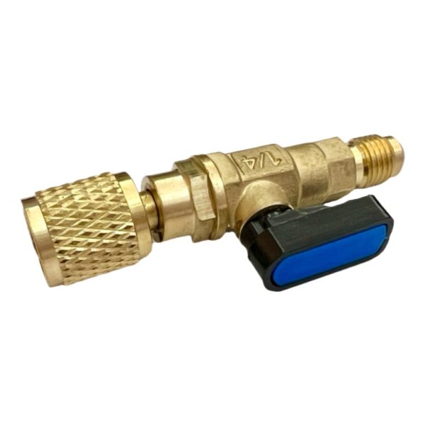 1/4" Refrigerant Ball Valve for R22 R410A HVAC AC Charging Hoses, Set of 3 (Red, Yellow, Blue) - 이미지 5