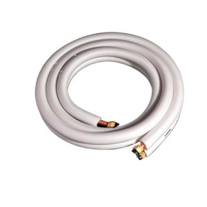 Soft Copper Refrigeration Tube Set (6.35mm OD and 12.7mm OD, 3m Length) for Ductless Mini Split Air Conditioners, White Insulated