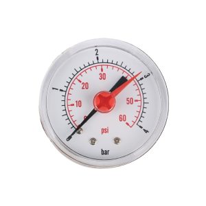 Y40 Pressure Gauge 40mm Dial 0-60 PSI & 0-4 Bar Axial Connection for HVAC Systems