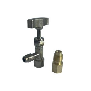 R134a Can Tap Valve Manifold Gauge Refrigerant Bottle Opener Kit with R22 Adapter for Car Air Conditioner