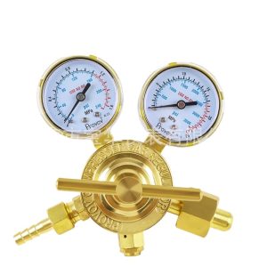 Full Brass Single-Stage Gas Pressure Regulator with Dual Gauges (0-240psi / 0-1.6MPa & 0-3500psi / 0-25MPa) for Nitrogen Oxygen Helium Argon, Replaces 152IN-125