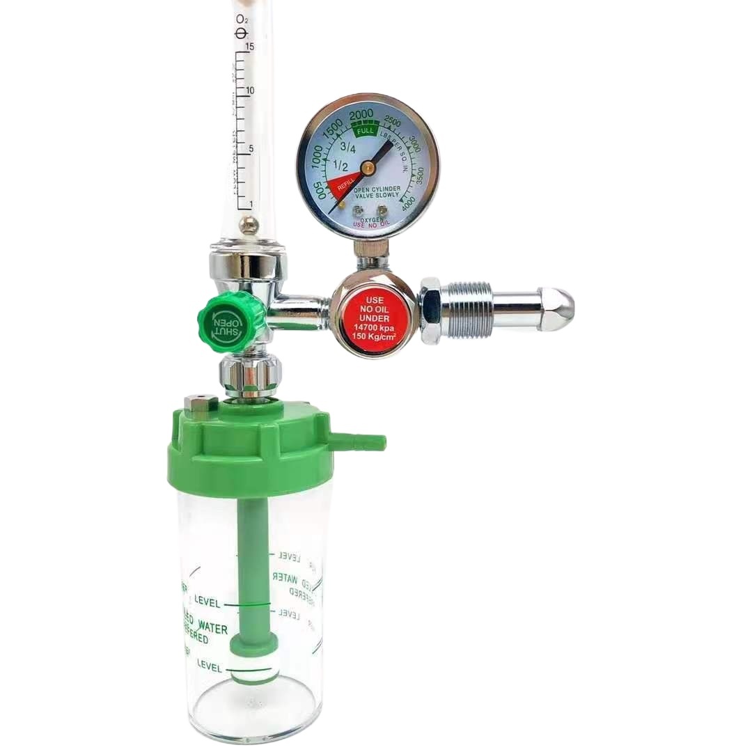 Oxygen Inhaler Regulator PT-R Type with Flow Meter and Humidifier for Oxygen Cylinders - Image 2