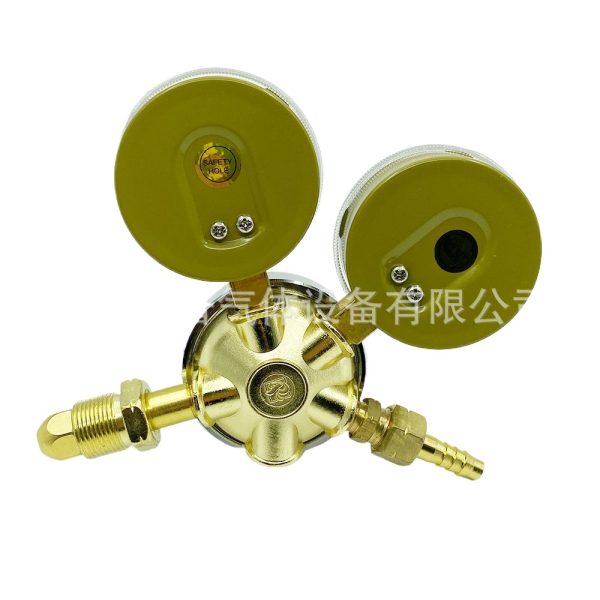 Explosion-Proof Propane Regulator with Dual Gauge M22x1.5 역나사 Brass Gas Pressure Reducer for Propane Tanks - Imej 3