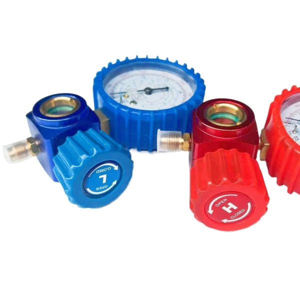 Aluminum Manifold Gauge Set (0-35kg/cm2 Low Pressure, 0-55kg/cm2 High Pressure) with R22/R134a/R404/R410a Compatibility for HVAC AC Refrigerant Charging - Image 3