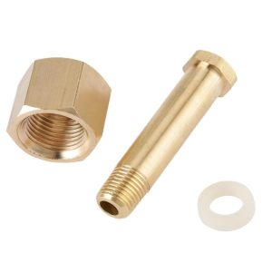 Brass Oxygen Regulator Inlet Stem Inlet Adapter Outlet Nut Rod Hose Connector Nipple & Nut (W055*15*4*Copper) for Oxygen Gas Systems