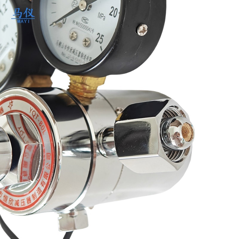 CO2 Electric Heating Pressure Reducer YQT-80L Dual Stage Carbon Dioxide Regulator with Pressure Gauges for Industrial - Image 3