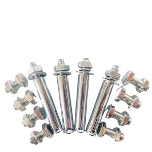 Mounting Anchor Bolt Kit with Hex Nuts and Washers (10x100mm) for HVAC Outdoor Unit Installation, Replaces Universal Mounting Screws