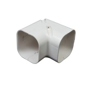 PVC Air Conditioner Decorative Duct Cover Vertical Bend (75x65mm/100x65mm/130x90mm/160x120mm) for HVAC Duct Systems