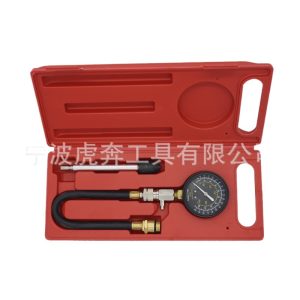 Automotive Cylinder Pressure Gauge (0-300psi) with Hose and Adapters for Gasoline Engine Test Kit Replaces G324