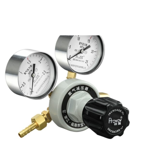 Full Copper Argon Pressure Reducer Regulator YQAR 0.25/0.6/2.5*25MPa Dual Pressure Gauge - Gambar 2