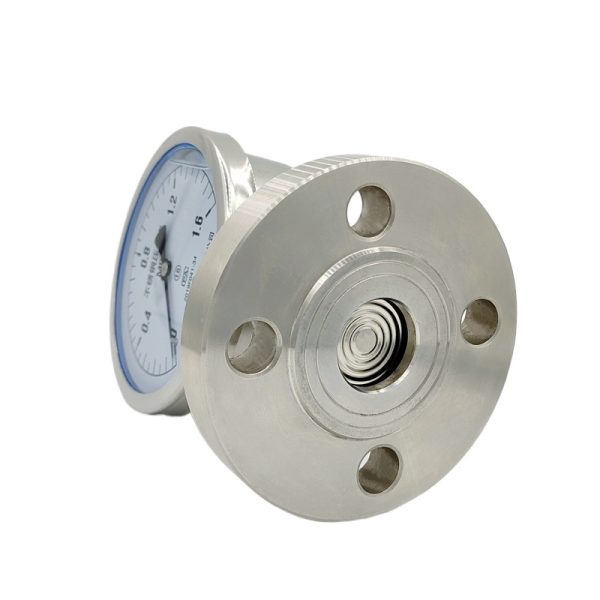 Stainless Steel Diaphragm Pressure Gauge YTP100BF 0-6MPa Flange Connection DN25-DN50 316L PTFE Lined for HVAC Systems - Imagem 3