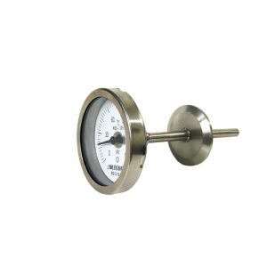 Sanitary Axial Bimetal Thermometer WSS-306 Quick-Connect Clamp 50.5mm, 0-60°C for EWON HVAC Systems