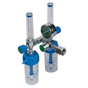 Floating Oxygen Inhaler Pressure Reducer Oxygen Cylinder Flow Meter (Dual Flow Meter) with 0-25Mpa Measuring Range and 1-10L/min Flow Rate