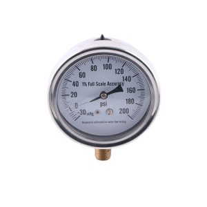 Fluid Filled Pressure Gauge YN75ZC (75mm Dial, -30-0-200psi / -1bar-1000bar, 1% Full Scale Accuracy) for HVAC Systems Replaces HVAC Pressure Gages