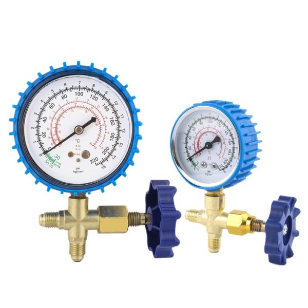 CT-466 Imperial Single Manifold Gauge with Brass Valve Body (0-220psi, 0-15kg/cm²) for R22 R134a R502 R12 AC Refrigerant Charging
