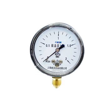 EHWS Membrane Box Pressure Gauge YE60 (0-2.5 kPa, K1.2.5 Accuracy) for HVAC Natural Gas Systems